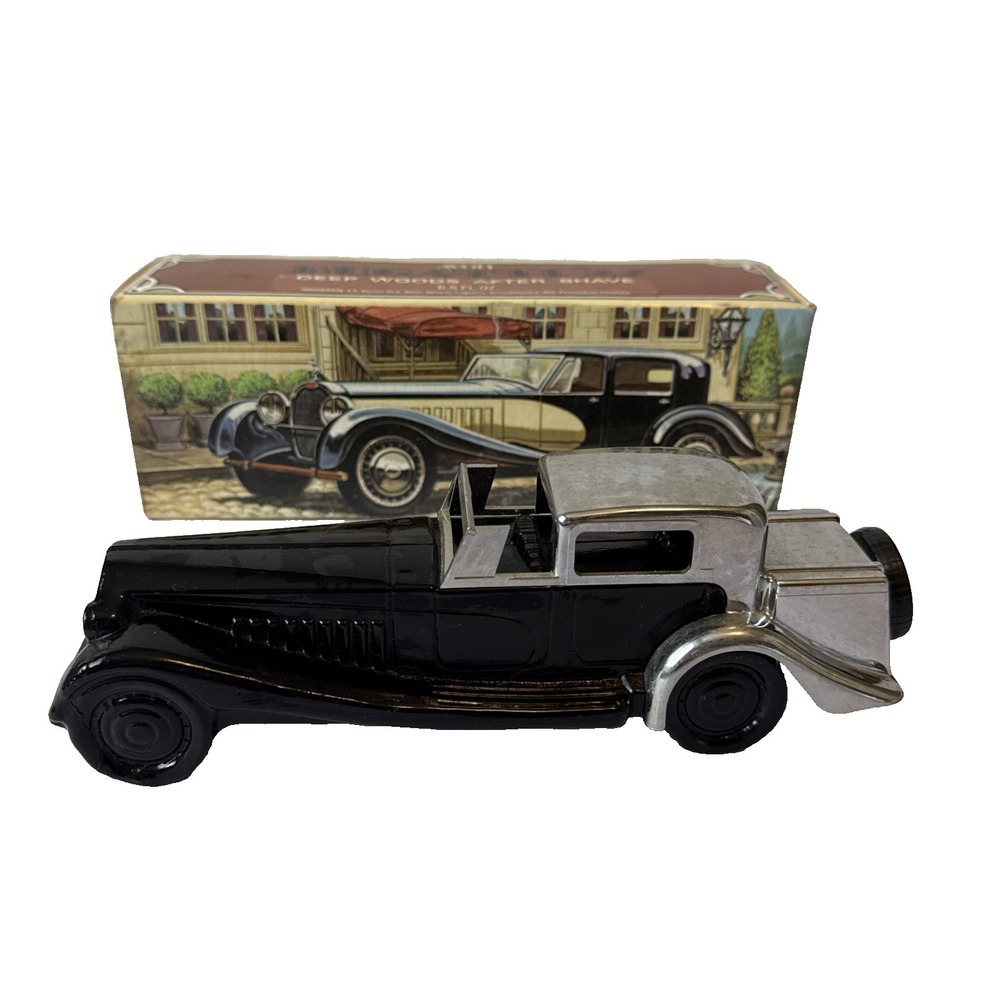 Vintage Avon Bugatti 27 Deep Woods After Shave 6.5 oz Full Bottle Car In Box
